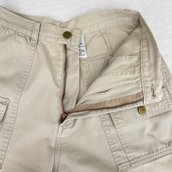 90s Vintage Basic Editions Womens Khaki Tan Cargo Shorts Size 8 - Picture 5 of 11